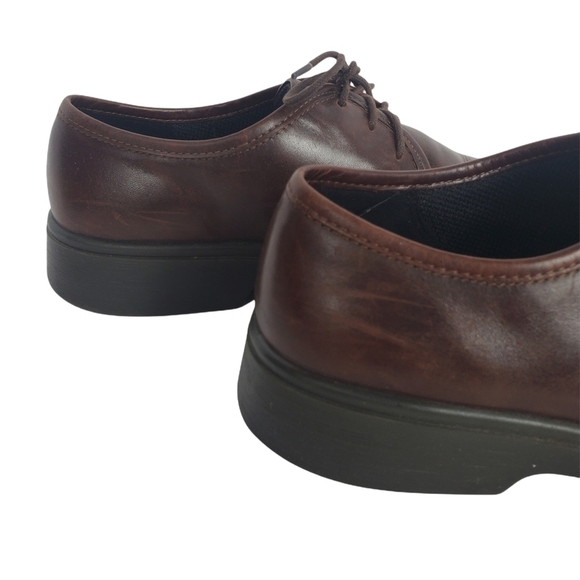 Ecco Comfort Lace Up Loafers Brown Leather 45 - Picture 6 of 11